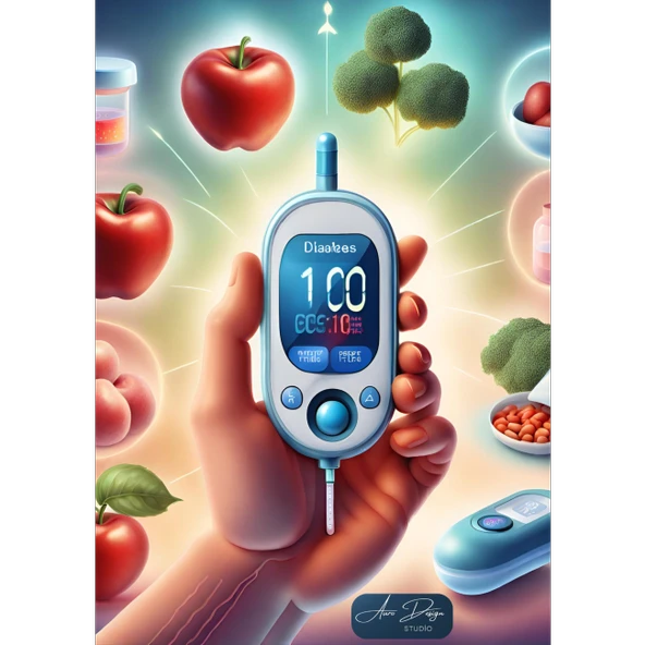 Diyabet Kan Şekeri Takip Çizelgesi Defteri A Kalite Özel Tasarım 12 Aylık 2025 - Resim 3