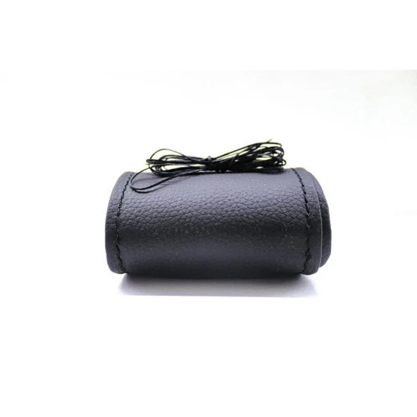 Tüm Araçlara Uyumlu Deri Direksiyon Kılıfı, Dikmeli Siyah Dikişli - Resim 3