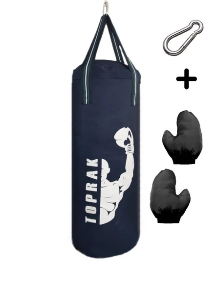 Boks Torbası Eldiven Ve Karabina Hediyeli İçi Dolu 50x20 Cm Lacivert ürün görseli