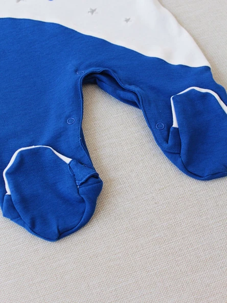 0-3 3-6 Ay Lucky Baby Nakışlı Es Çizgi Boy Şapkalı Erkek Bebek Tulumu - 3