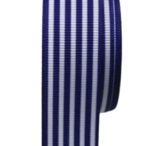 Tafta Çizgi Desen Kurdele 25 Mm Lacivert 2 Metre - 1