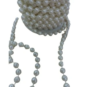 Sıralı Yuvarlak İnci En 1 Cm Krem 1 Metre ürün görseli 1