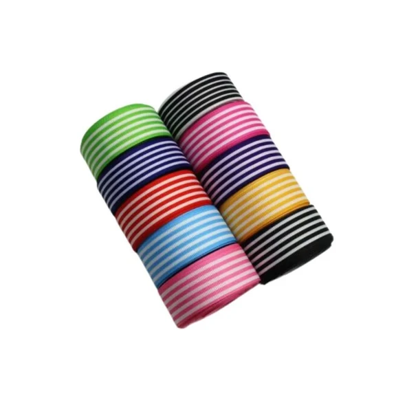 Tafta Çizgi Desen Kurdele 25 Mm Pudra 10 Metre - Resim 2