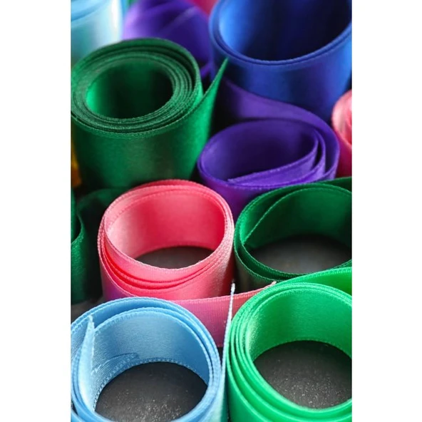 Saten Kurdele 6 Cm Siyah 10 Metre - Resim 4