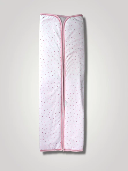 Yenidoğan Kalp Baskılı Fermuarlı Kadife Bebek Battaniyesi - Resim 2