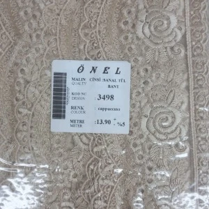Dantel Polyester Sanal Tül Bant Cappucino 13,90 Metre En 6 Cm On-3498-c - 1