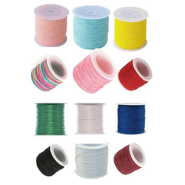 Paraşüt İpi, Bileklik-kolye Örgü İpi 1 Mm 50 Metre Ekru - Resim 2