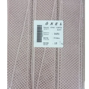 Dantel Polyester Güpür Bant Pudra 15 Metre En 3 Cm On-1651-pu ürün görseli 1