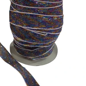 Kadife Kurdele Simli 1,5 Cm Karışık Renk 2 Metre - 1