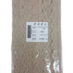 Dantel Polyester Sanal Tül Bant Cappucino 14,80 Metre En 6 Cm On-1661-c - 1
