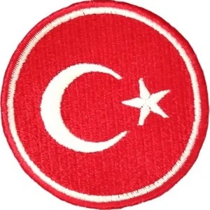 Aplike Ütü İle Yapışan Türk Bayrağı Yuvarlak Küçük Arma 3 Cm ürün görseli 1