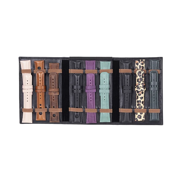 Hakiki Deri, El Yapımı, Saat Kordonu Taşıma Çantası, Kömür Siyah ürün görseli 1