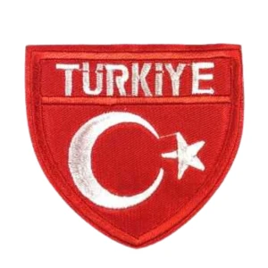 Aplike Ütü İle Yapışan Türk Bayrağı Türkiye Yazılı Arma 4 Cm ürün görseli 1
