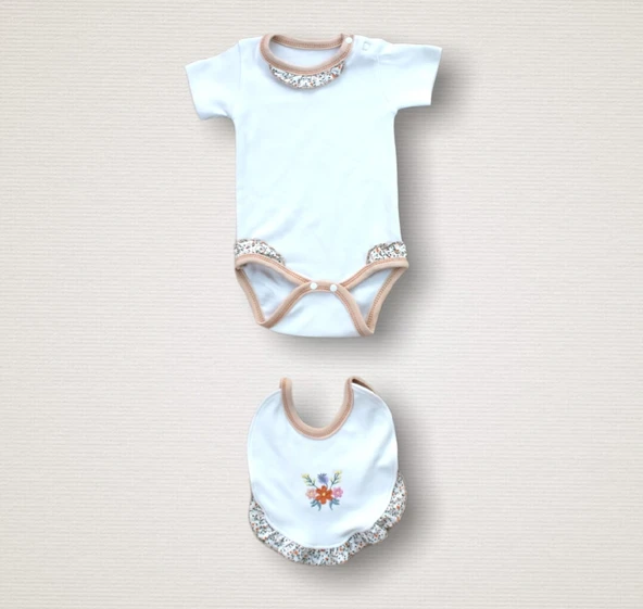 Erguvan Taç Nakışlı %100 Cotton Antibakteriyel Kız Bebek 10lu Zıbın Takımı Hastane Çıkışı - Resim 3