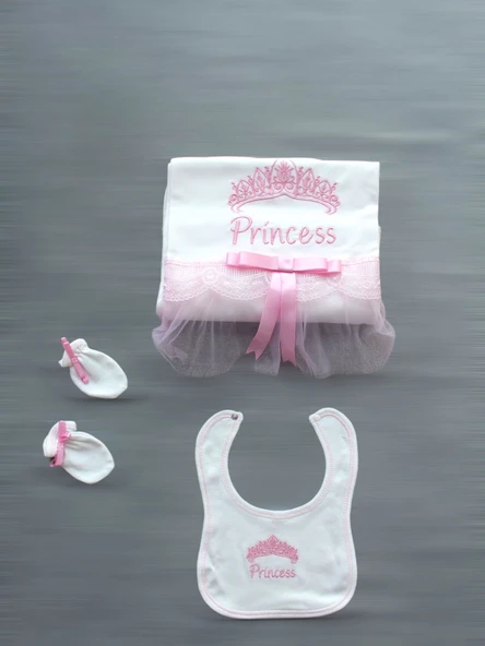 Taçlı Prensesim Nakışlı %100 Cotton Antibakteriyel 10lu Zıbın Takımı Hastane Çıkışı ürün görseli