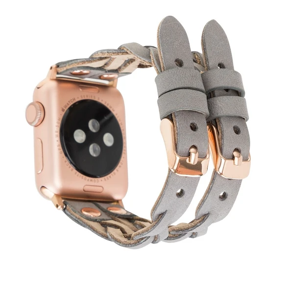 Apple Watch Uyumlu Deri Kordon York Double Tour RST9 - Resim 2