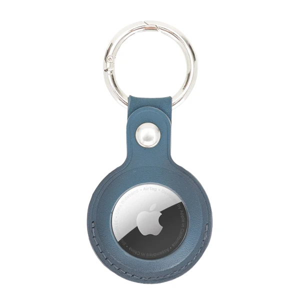 Apple AirTag Uyumlu Deri Anahtarlık, BRN4EF Mavi - 1