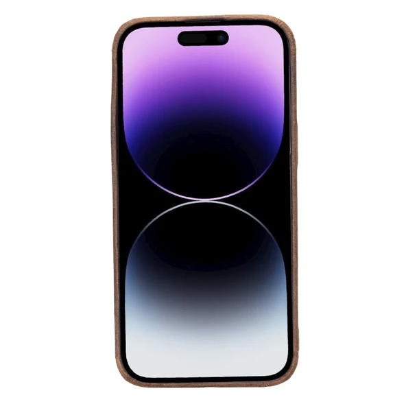 Apple iPhone 14 Pro Max Uyumlu Deri Arka Kapak ROCK G2 - Resim 2