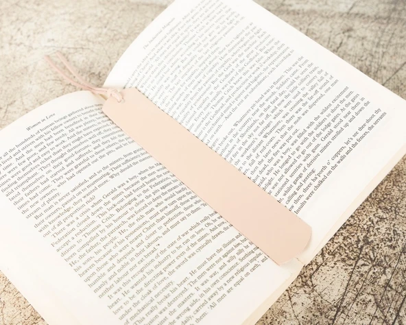 Deri Kitap Ayracı, Pudra - 1