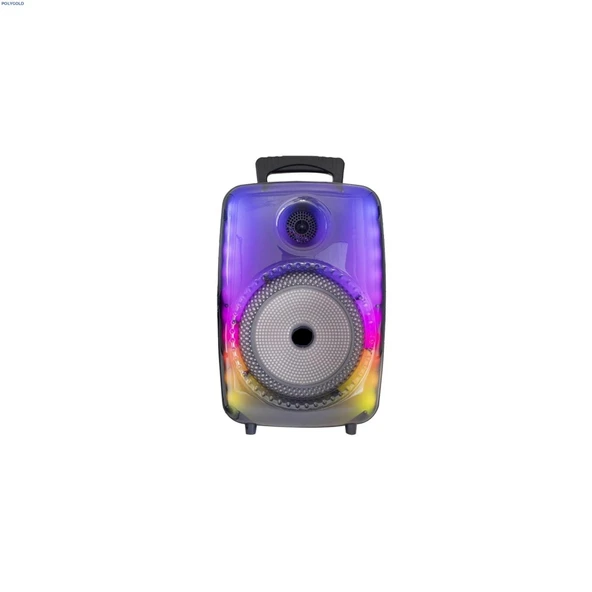 1802 Kablolu Mikrofonlu RGB Ledli Taşınabilir Bluetooth Hoparlör Parti Speaker - 2