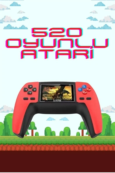 520 Retro Oyunlu El Konsolu Atari Oyun Konsolu Taşınabilir - 2