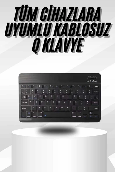 Kablosuz Bluetooth Bağlantılı Taşınabilir Q Klavye Tüm Cihazlara Uyumlu