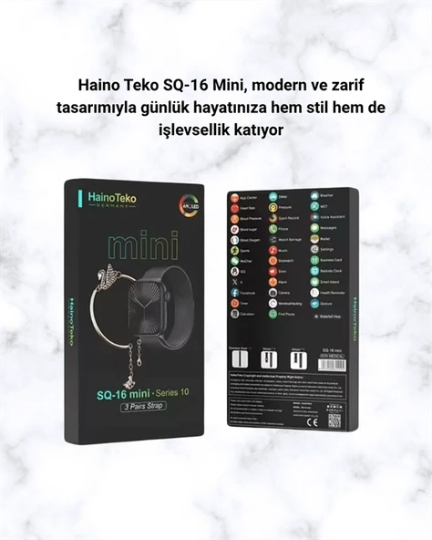 SQ-16 Mini Series 10 Akıllı Saat | Spor Modları, Bildirim ve Müzik Kontrolü - 5