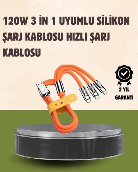 Çoklu Cihaz Dostu 120 W Hızlı Şarj Kablosu – Tek Kablo ile Her Cihaz Elinizin Altında