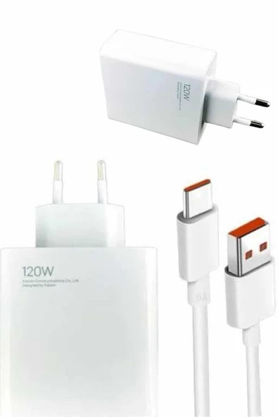 120W Şarj Aleti Hızlı Çift Turbo Şarj Aleti Seti Beyaz - 4