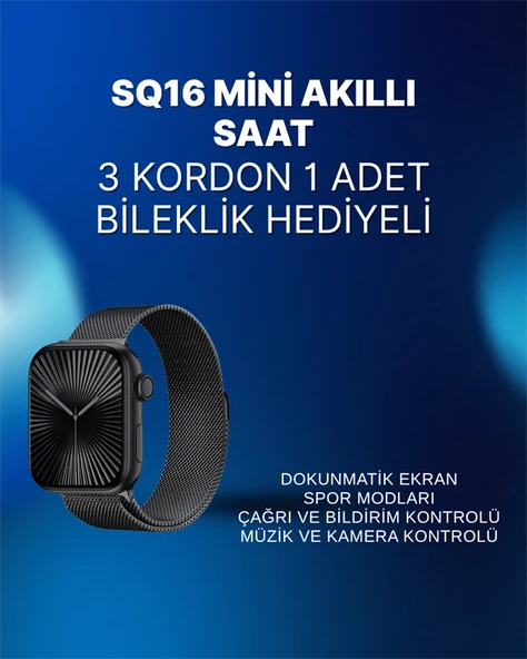 Mini Series 10 Akıllı Saat | 3 Kordon + Bileklik Hediyeli, Tüm Telefonlarla Uyumlu - 2