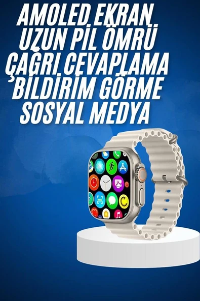 Yeni Nesil Bluetooth Bağlantılı Akıllı Saat Sosyal Medya Girişli Uyku Takibi ürün görseli