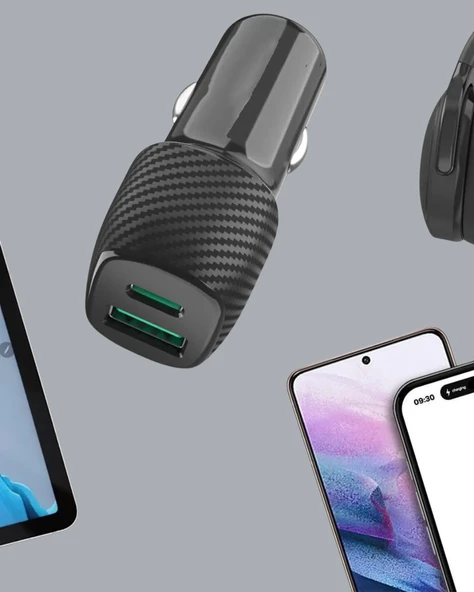 3A Güç Kapasiteli USB & Type-C Çakmaklık Şarj Adaptörü - 5