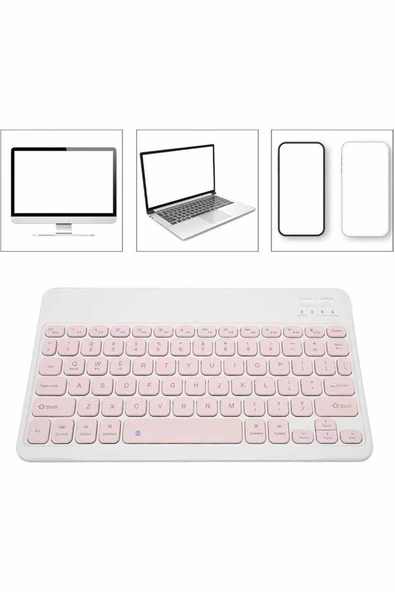 Bluetooth Şarj Edilebilir Mini Q Klavye Kablosuz Taşınabilir - 3
