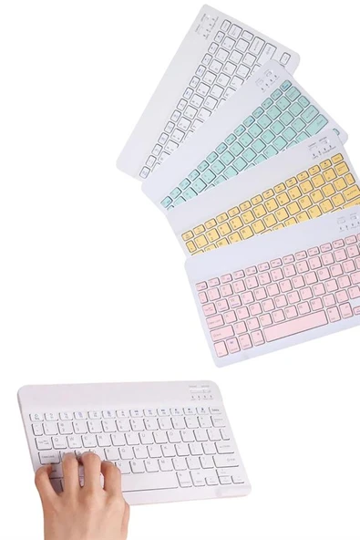 Uyumlu Kablosuz Bluetooth Şarj Edilebilir Mini Q Klavye - 5