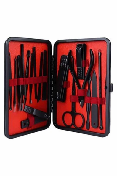 17 Parça Manikür Pedikür Seti El Ayak Bakım Seti Tırnak Makası Törpü - 5