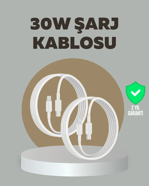 iPhone iPad Airpods Uyumlu 30W Type-C to Lightning Kablo - 1