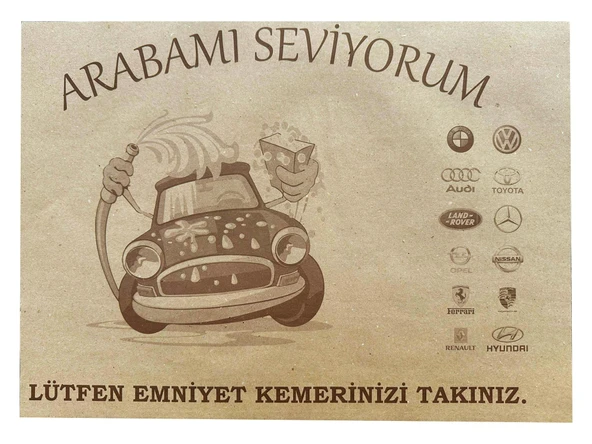 Baskılı Saman Kağıt Oto Araç Araba Paspas Kağıdı - 35x50 Cm. - 50 Adetlik 5 Paket ürün görseli 1