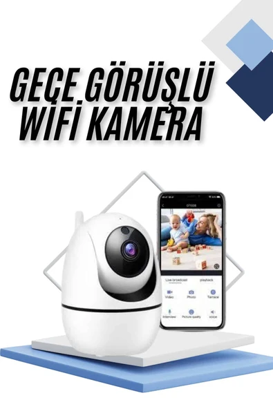 Kablosuz Wifi Destekli Akıllı Güvenlik Kamerası Hareket Sensörlü ürün görseli