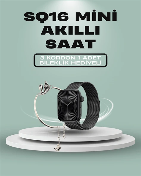 SQ-16 Mini Series 10 Akıllı Saat – 3 Kordon + Hediye Bileklik - 2