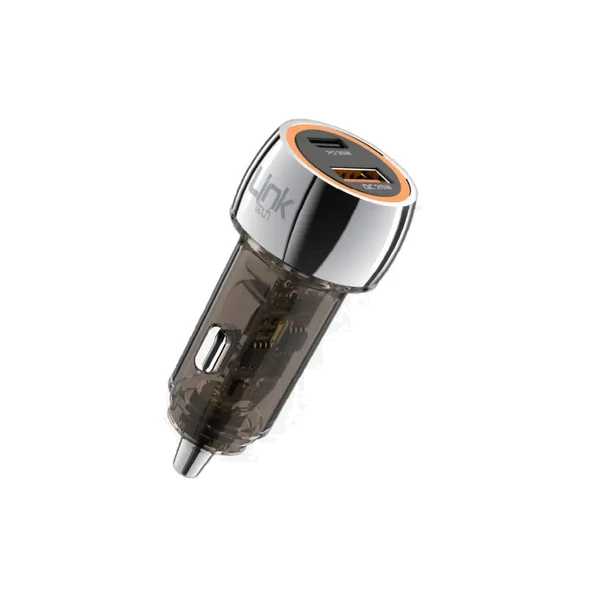 LinkTech C436 55W Dual PD30W + QC25W Şeffaf Araç Şarj Adaptörü ürün görseli 1