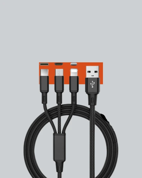 3’ü 1 Arada Hızlı Şarj Kablosu – iOS Android Type-C Uyumlu - 2