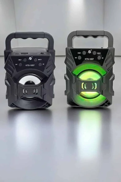 Taşınabilir Bluetooth Hoparlör Led Işıklı Uzun Pil Ömrü - Resim 3