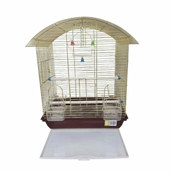 Nanbell Pirinç Sürgülü Izgaralı İthal Kuş Kafesi 37X28X48cm - 3