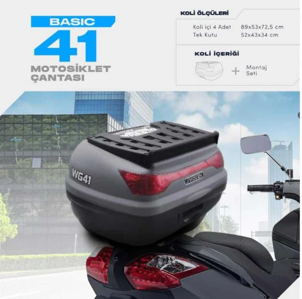 WOGEN 41 LİTRE BASİC MOTOSİKLET ÇANTASI - NARDO GRİ- 1405 003