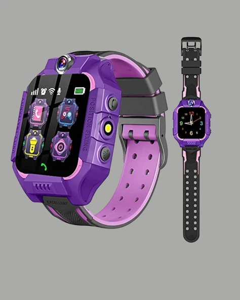 S10 Akıllı Çocuk Saati Mor Model Çift Yönlü Konuşma ve SOS Fonksiyonu - Resim 5