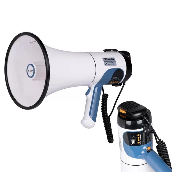 Westa WM-90UBT USB-SD-AUX-MP3-Bluetooth Şarjlı Mikrofonlu 100 Watt Megafon ürün görseli 1
