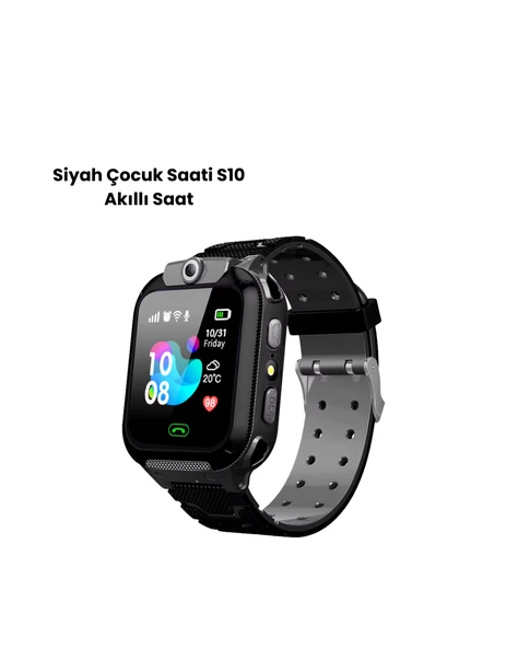 S10 Akıllı Çocuk Saati SİYAH ürün görseli