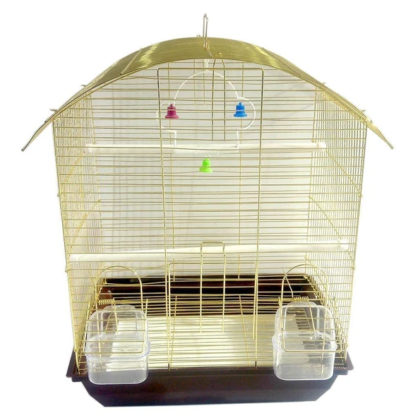 Nanbell Pirinç Sürgülü Izgaralı İthal Kuş Kafesi 37X28X48cm