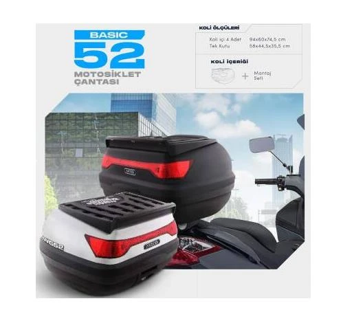WOGEN 52 LİTRE BASİC MOTOSİKLET ÇANTASI - BEYAZ - 1402 002
