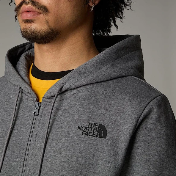 M SIMPLE DOME FULL ZIP HOODIE GREY GREY L - Resim 3